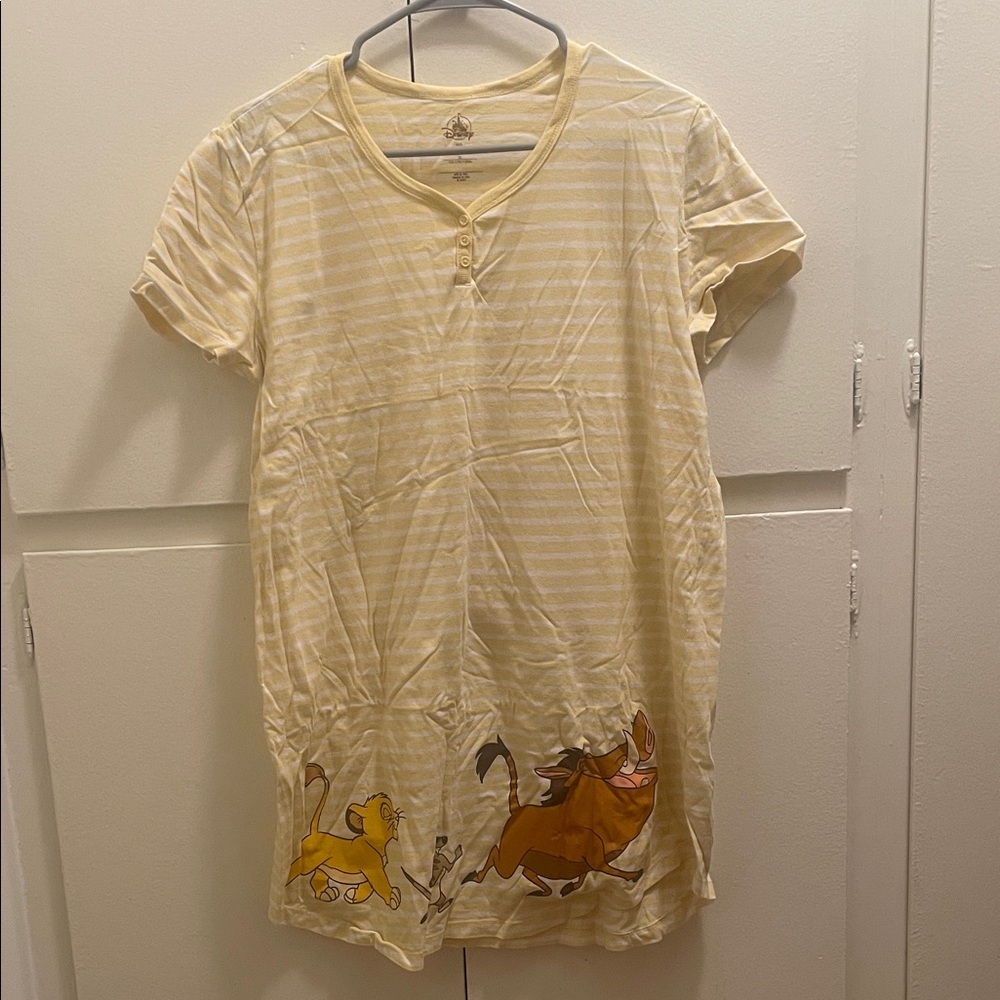 Disney Cream Pajama Shirt with Lion King Characters